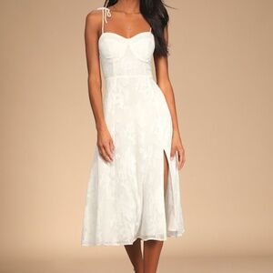 Lulus White Tie-strap Midi Dress - Size S